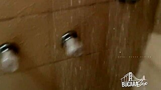 Colombian slut katty blake fucks wildly in the bathroom.