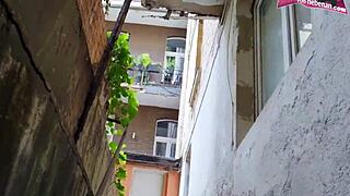 i caught skinny blonde teen in outdoor fun