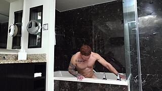 fit hunk sage gets ass railed during friends shower