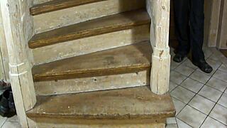 Humiliating Spanking Turns Ass Red On Stairs