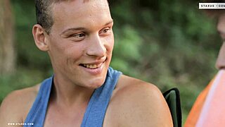 Handsome Twinks Camping, Bareback Fucking Outdoors with Monster Cocks