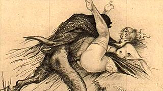 vintage erotic illustration from antique anime