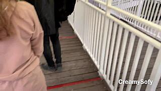 i swallowed cum quickly during risky ferris wheel sex with a big cock