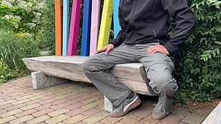 Risk of being seen in a public park with bbw milf and cougar outdoor fun