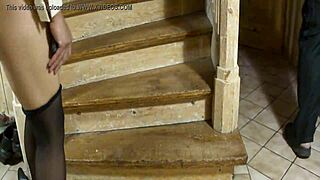 Humiliating Spanking Turns Ass Red On Stairs