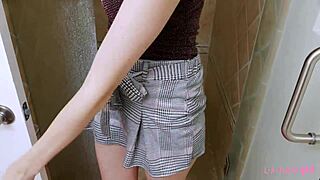 why does this captivating brunette love a steamy shower?