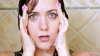 why does this captivating brunette love a steamy shower?