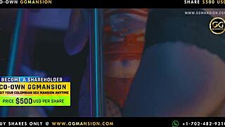 Horny Latina lesbian in roast chicken position with small tits