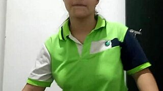 fat young submissive sirvienta with small tits worshiping my big cock in the kitchen