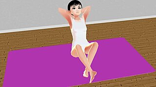 leo! watch this anime girl stretch in yoga!