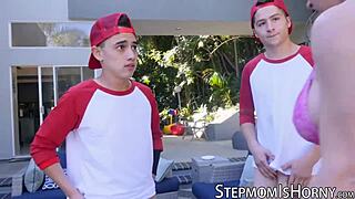 Blond bombshell Dee Williams bangs two young 18+ studs