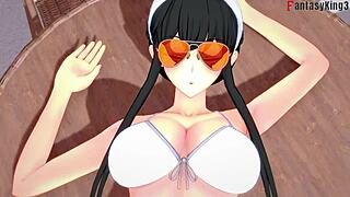 Yor Forger in bikini pool sex, free POV spy from Spy x Family and Genshin Impact fantasy.