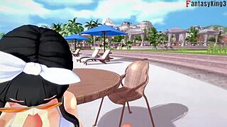 Yor Forger in bikini pool sex, free POV spy from Spy x Family and Genshin Impact fantasy.