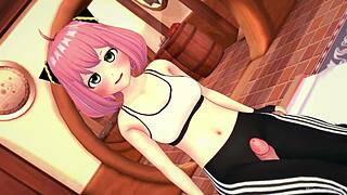 I love Anya riding that big dick post-gym in hentai.