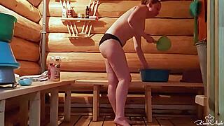 babe washes up and fingers her pussy solo