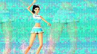 in crazy 3d cartoon two busty girls ride multiple cocks in threesome