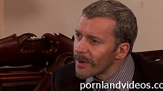 skinny brunette teen 18+ with big anal hole fucked in the office