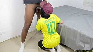 The crossdressing passive moans loudly on black cock