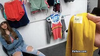 ass fucking that busty teen suspect at the back office, what a sight!