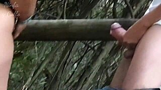 Hey, wanna bang this big-titted brunette in the park?