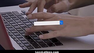 Hot blonde latina teen pleases her man with monster cock and orgasm