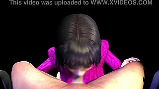 i watch my sister's clothed blowjob in this 3d hentai animation.