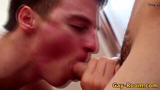 Twinks feel intense pleasure in bathroom assfucking and sucking