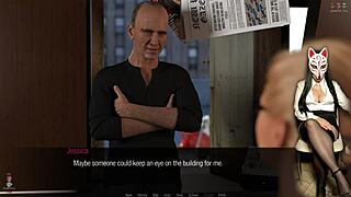 long legs tease old dude's crotch in game