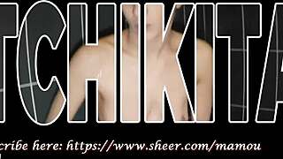 Striptease With Tchikita Part 1. Deepthroat And Ball Sucking In Shower.