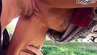 outdoor pov bang with a tattooed blonde german milf is pure fire 🔥