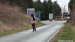 Fat Amateur Emma Flashes Nude Outdoors in Wild Public Display