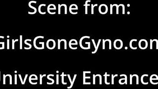 Freshman Miss Mars receives Hitachi magic wand orgasms from Doctor Tampa during her physical at college.