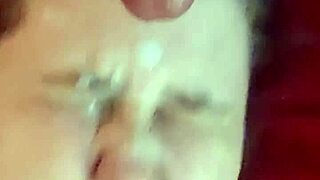 Amateur gets intense cum dumped on her face