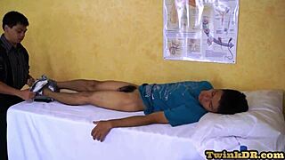 asian twink seduced by nympho stud doctor in medical room