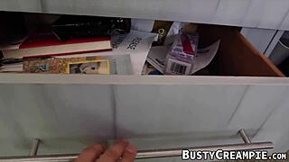 beautiful lady with massive juggs in action