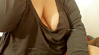 Is this Asian sexy aunt teasing with her big boobs?