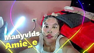 slut destroys his face with spit in full deepthroat action!