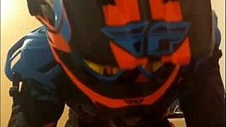 Gay anal sex and masturbation with a rough biker top