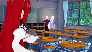 Akeno and Rias Gremory 3some the best gift HS DXD NTR madness 7 full movie on PTRN or sheer fantasyking3 😏