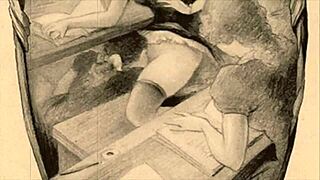 vintage erotic art with sensual retro vibes