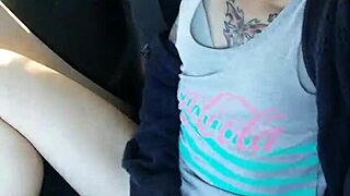 i'm a horny wife masturbating in traffic, cumming thinking of being seen