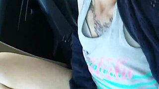 i'm a horny wife masturbating in traffic, cumming thinking of being seen