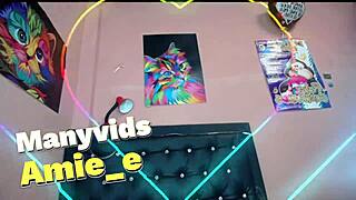 slut destroys his face with spit in full deepthroat action!