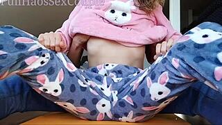 stepdad, stop teasing my wet pussy and small 18+ tits while i'm in pajamas