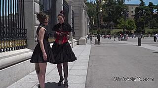 spanish slave bound in public domination