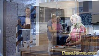 In the kitchen, Dane Jones fucks stunning blonde Lovita Fate