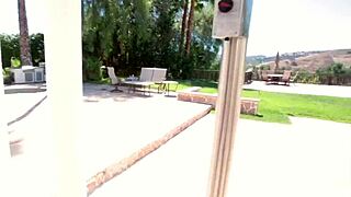 My busty milf stepmom paid with a hot outdoor blowjob