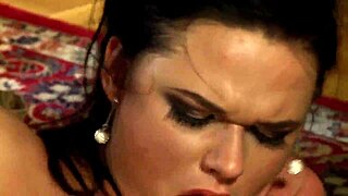 he catches cleaning lady playing with vibrator on her big tits