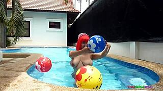 Big natural boobs and playful attitude of a Thai bar girl