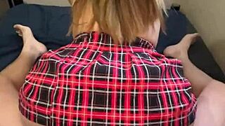 Imagine a tasty white-skinned latina with a big ass in a skirt getting fucked hard in bed